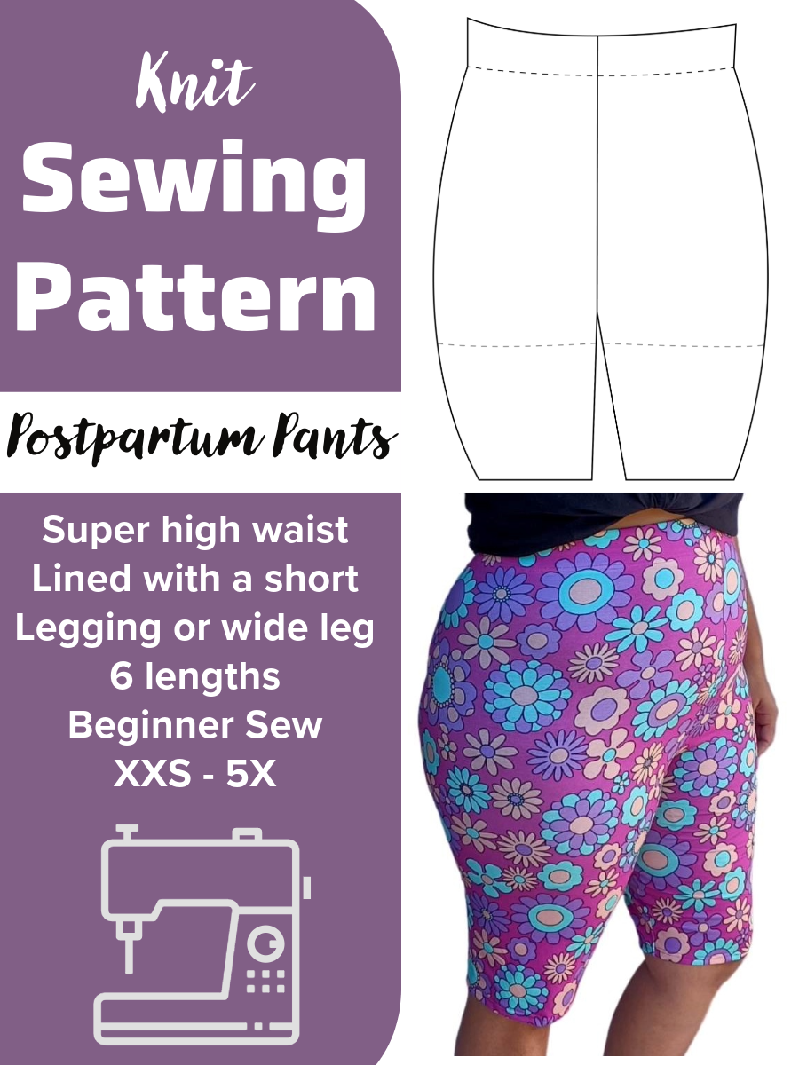 Beginner PDF Women's Elastic Waistband Pants Sewing Pattern