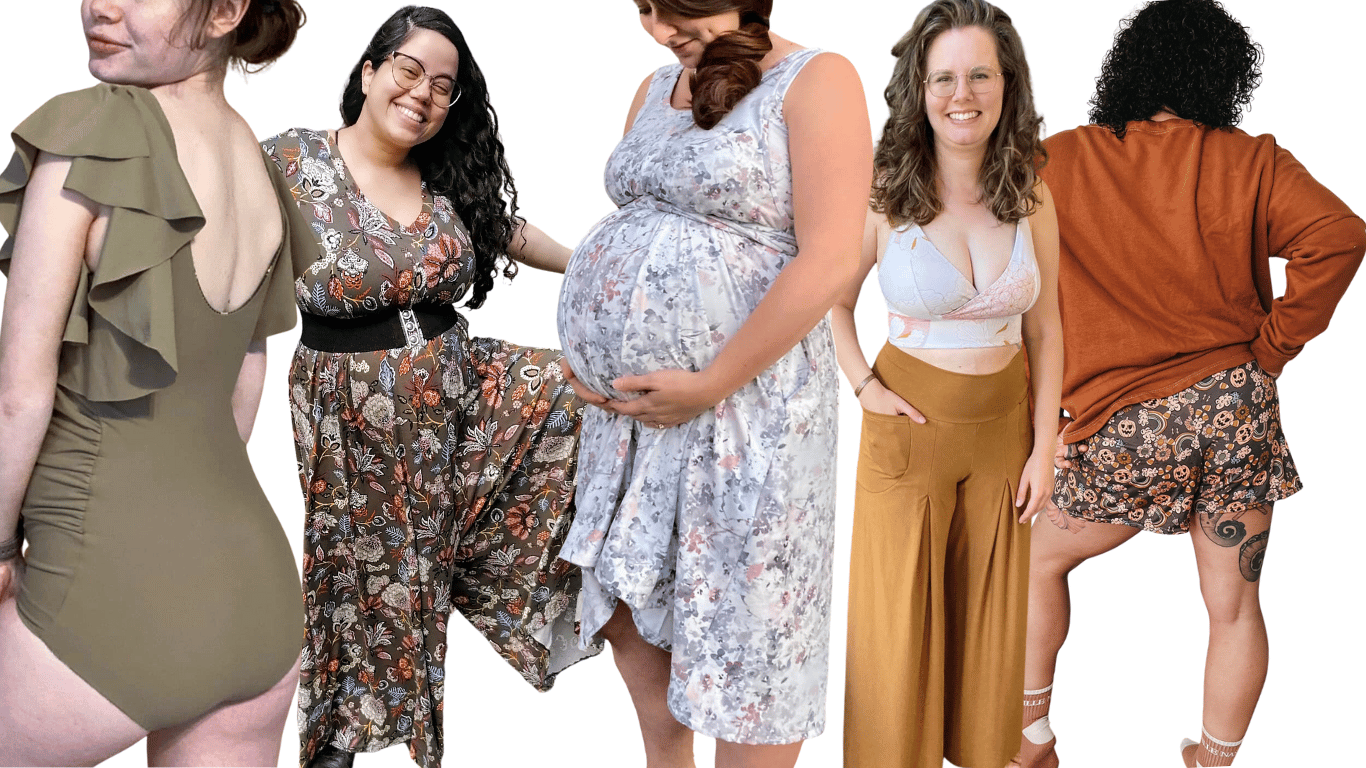Maternity, breastfeeding, and postpartum sewing patterns