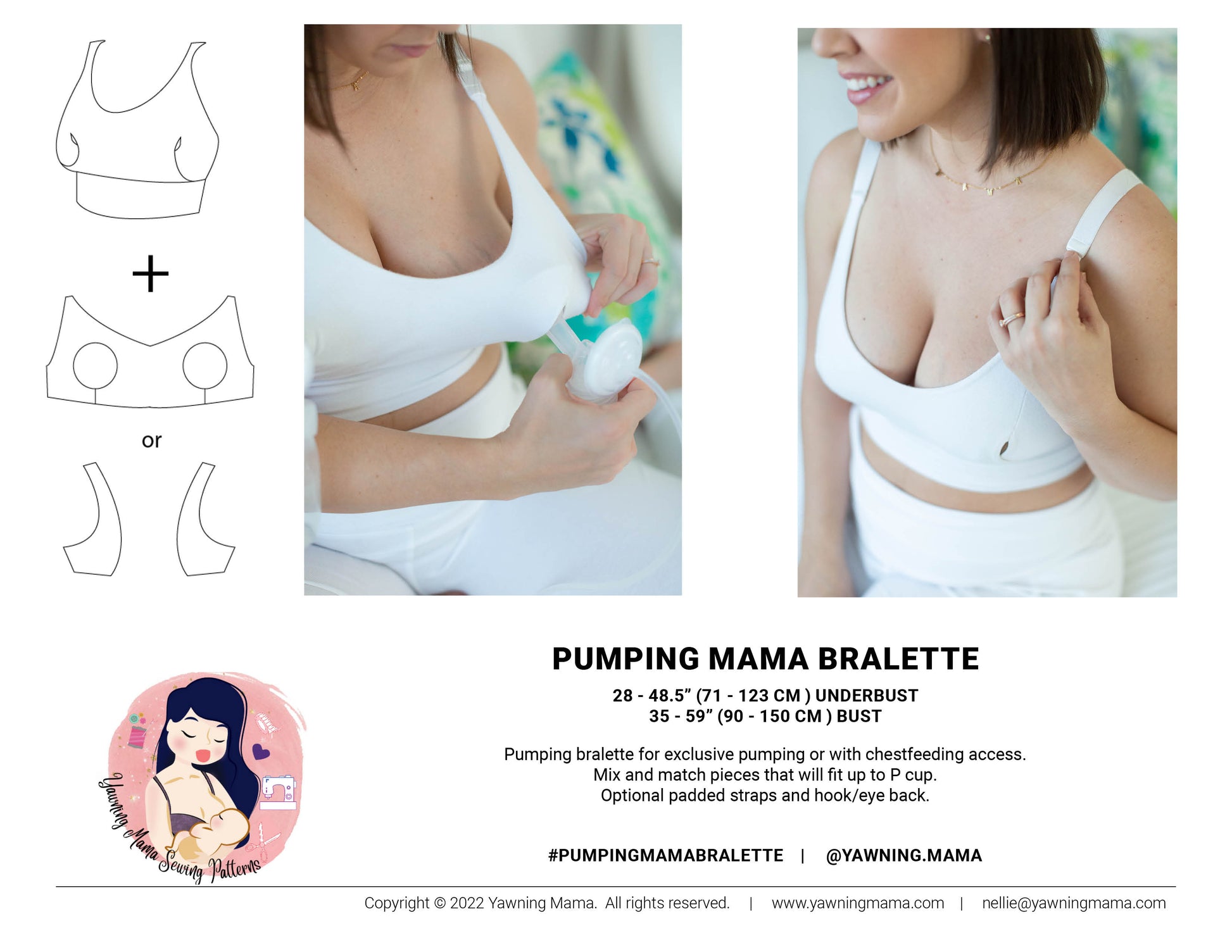MAMA 2-pack cotton pumping/nursing bras